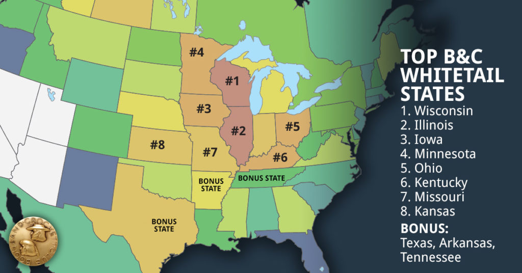 UPDATE Top 5 States For Boone & Crockett Whitetail Bucks Big Deer